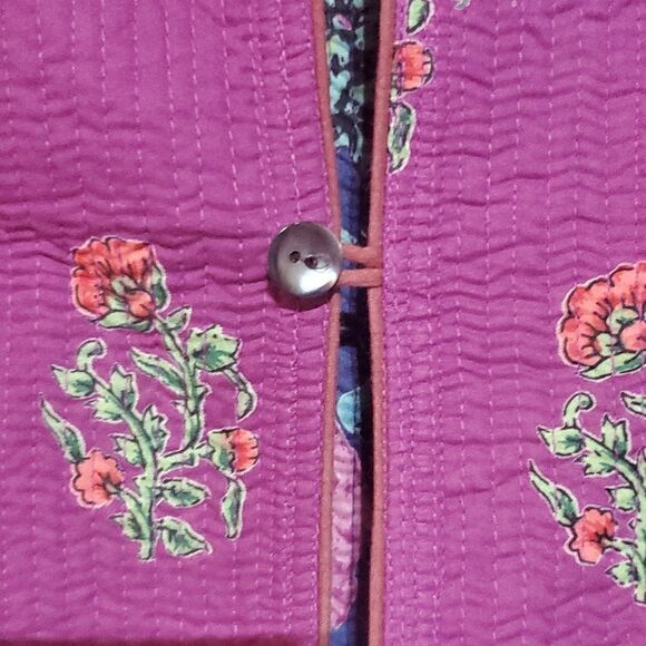 ORVIS Floral Print Button Down Quilted Vest - Size X-Large - Picture 7 of 8